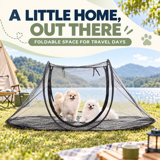Foldable Oval Pet Travel Tent, 2 Sizes, By GAVPEPY image 2 - 01-Overview.jpg
