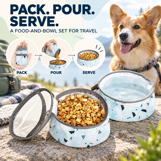 Portable Collapsible Silicone Pet Bowl, 2 Colors, By GAVPEPY image 2 - 01-Overview.jpg