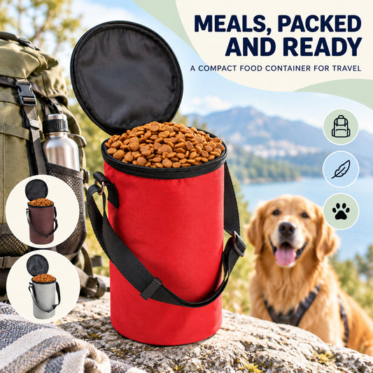 Canvas Pet Food Travel Bag with Bowl, 2 Colors, By GAVPEPY image 2 - 01-Overview.jpg