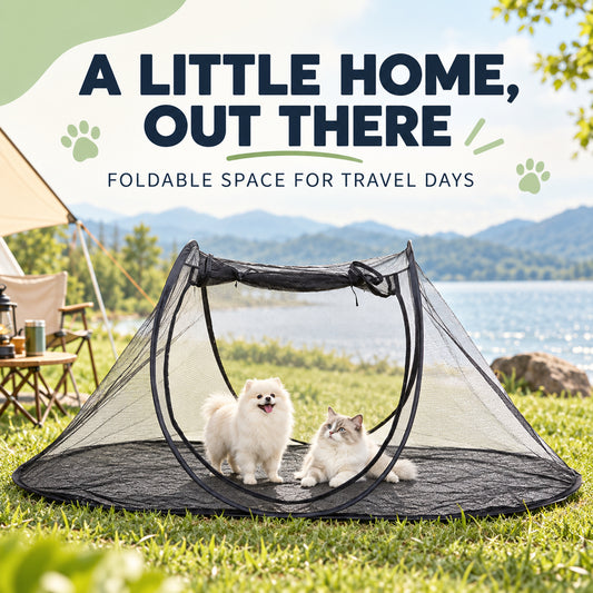 Foldable Green Pet Travel Tent, 3 Configurations, By GAVPEPY image 2 - 01-Overview.jpg