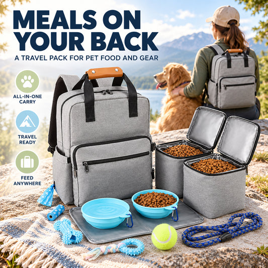 Large Oxford Fabric Pet Food Travel Backpack, 2 Colors, By GAVPEPY image 2 - 01-Overview.jpg