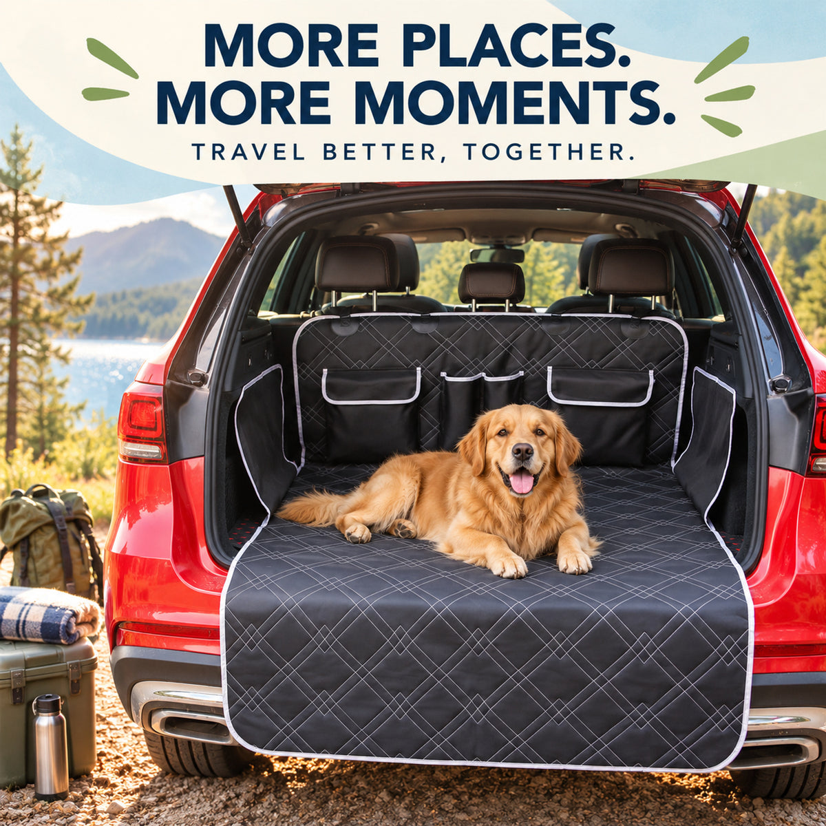 Checkered Vehicle Cargo Area Pet Protector, By GAVPEPY image 7 - 06-Lifestyle.jpg