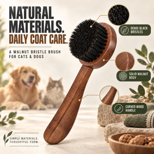 Walnut Wood Pet Bristle Brush, By GAVPEPY image 2 - 1.jpg