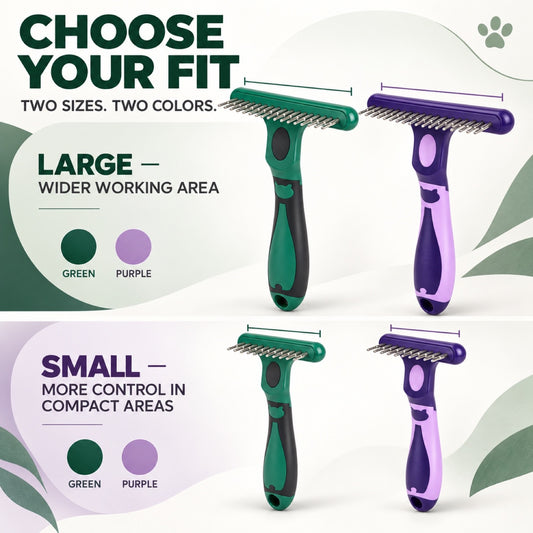 Flexible-Pin Pet Grooming Rake, 2 Sizes and 2 Colors, By GAVPEPY image 2 - 1.jpg