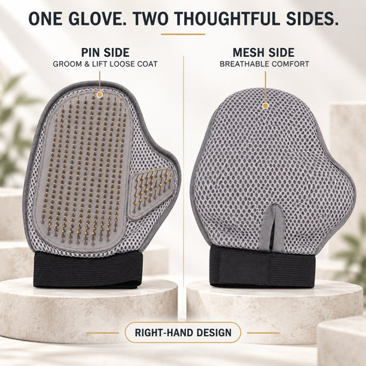 Right-Hand Pet Grooming Glove, Gray, By GAVPEPY image 2 - 1.jpg