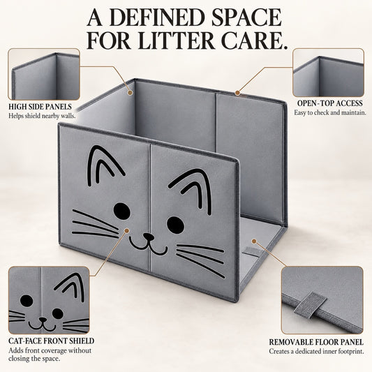 GAVPEPY Foldable High-Sided Cat Litter Box image 2 - 1.jpg