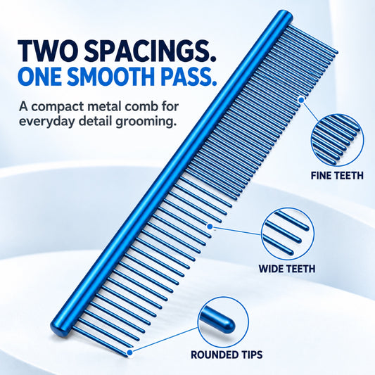 115 mm Dual-Density Metal Pet Face Comb, 4 Colors, By GAVPEPY image 2 - 1.jpg
