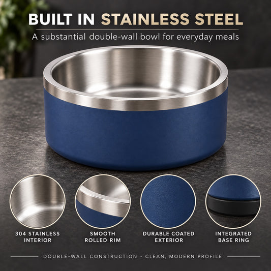 Stainless Steel Pet Bowl, 5 Capacities and 10 Colors, By GAVPEPY image 2 - 1.jpg