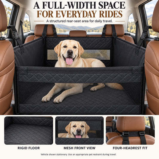 Hard-Bottom Rear Seat Pet Enclosure, 2 Colors, 2 Sizes & 2 Packages, By GAVPEPY image 2 - 1.jpg