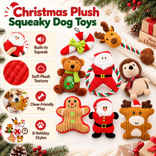 Plush Fabric Christmas Dog Toy, 8 Styles, By GAVPEPY image 2 - 1.jpg