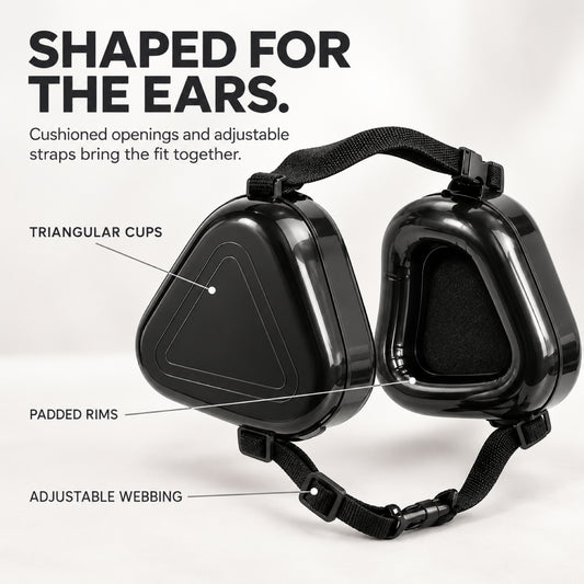 GAVPEPY Adjustable Hard-Shell Dog Ear Muffs, Black or Camouflage color options with an adjustable strap fit, for covering a dog’s ears during supervised exposure to noisy surroundings, grooming, travel and outdoor events image 2 - 1.jpg