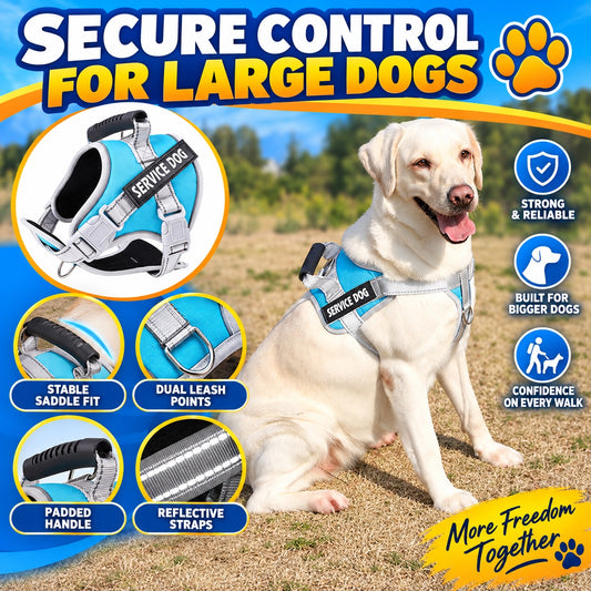 Reflective Service Dog Harness, 10 Colors and 6 Sizes, By GAVPEPY image 2 - 1.jpg
