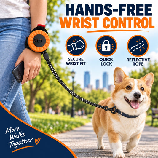 Wrist-Worn Retractable Dog Leash, 4 Colors and 2 Lengths, By GAVPEPY image 2 - 1.jpg