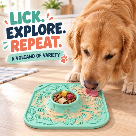 Volcano Dinosaur Silicone Pet Lick Mat, 4 Colors, By GAVPEPY image 2 - 1.jpg