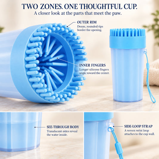 GAVPEPY Silicone Paw Washer Cup, Sizes M, L, 5 color or pattern options, for cleaning paws after outdoor walks; reusable cup with the selected color and size shown in the product photos; review the selected variant photo for details image 2 - 2.jpg