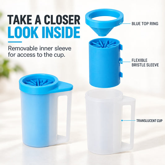 GAVPEPY Plastic Handled Paw Washer Cup, Sizes M, L, Blue, Green, Red, for cleaning paws after outdoor walks; reusable cup with the selected color and size shown in the product photos; review the selected variant photo for details image 2 - 2.jpg