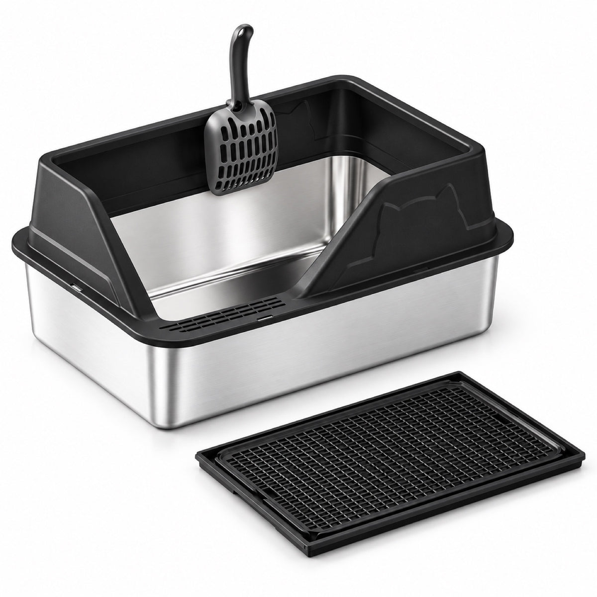 GAVPEPY Stainless Steel High-Sided Cat Litter Box, 56 Options image 63 - 5946631396858.jpg