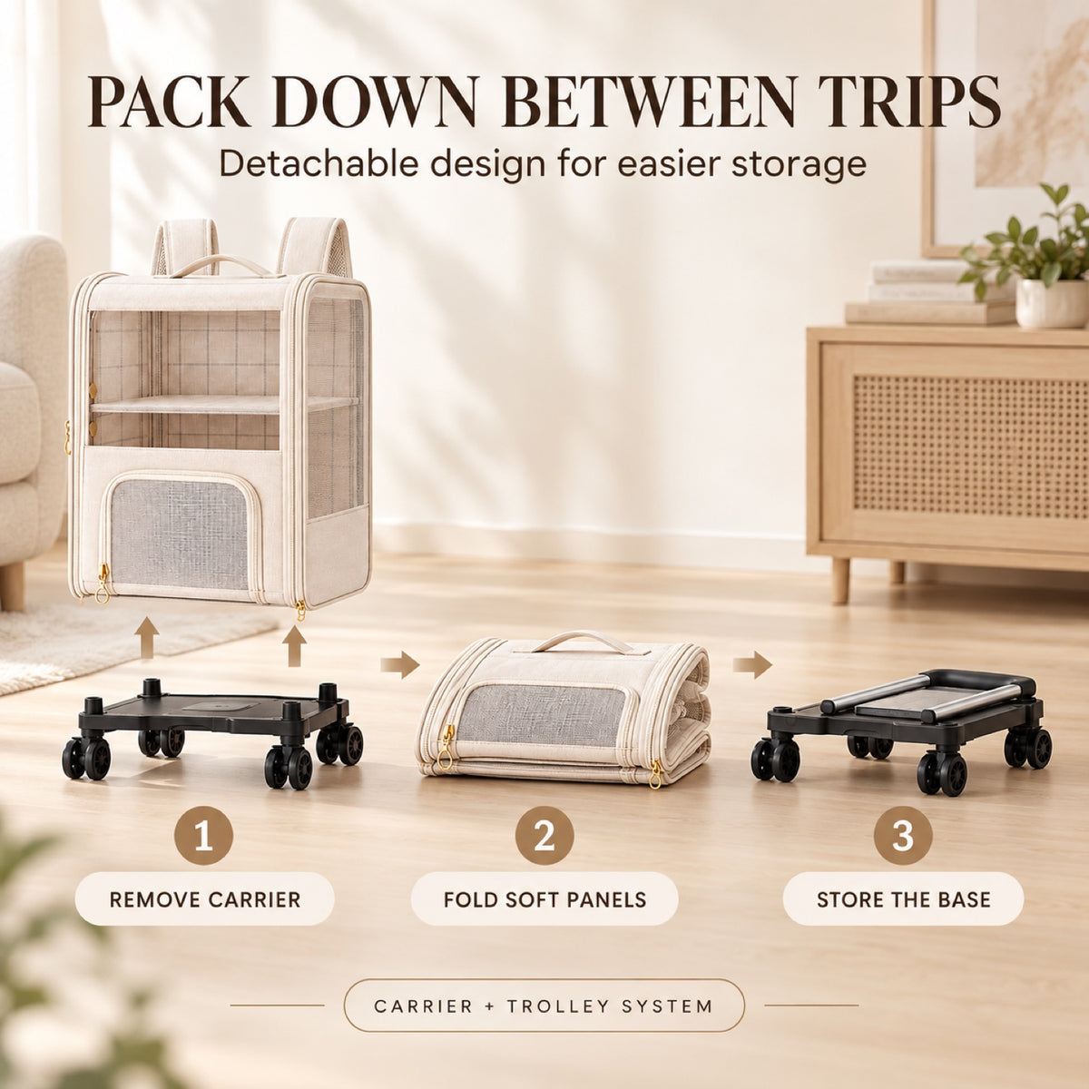 Double-Deck Rolling Pet Carrier Backpack with Telescopic Handle, By GAVPEPY image 7 - 6.jpg