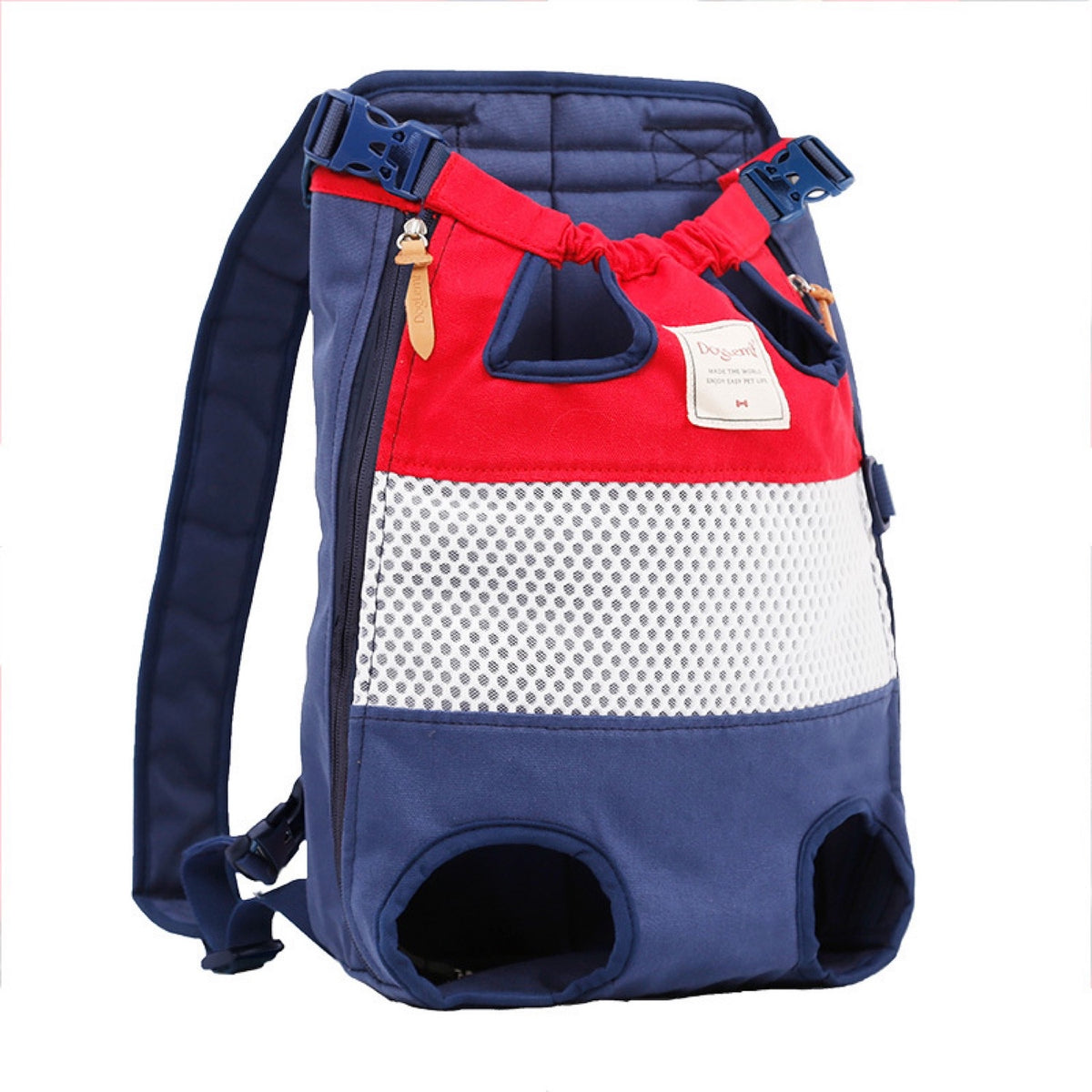 Mesh Front Pet Carrier Backpack, 4 Patterns, By GAVPEPY image 11 - DPbackpack38-Red-White-Navy.jpg
