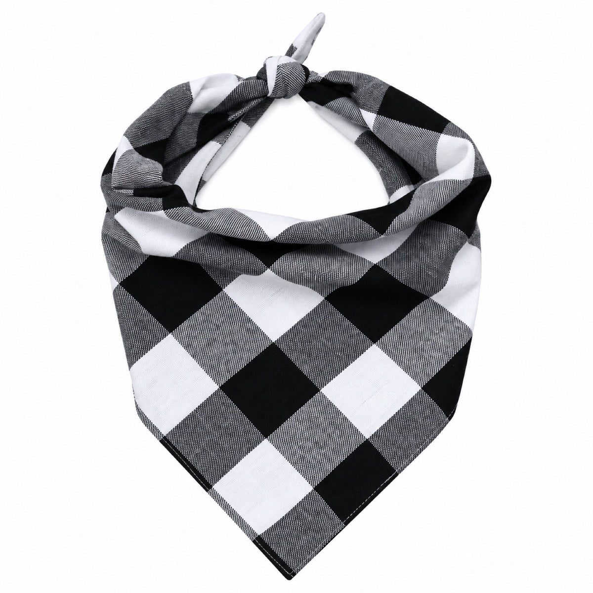 GAVPEPY Cotton-linen blend Gingham Pet Bandana, Sizes Small, Large, Red, White, for photos, celebrations, walks and everyday pet outfits; a neckwear accessory for everyday outfits, portraits and special occasions image 8 - DPbib28-White-Small.jpg