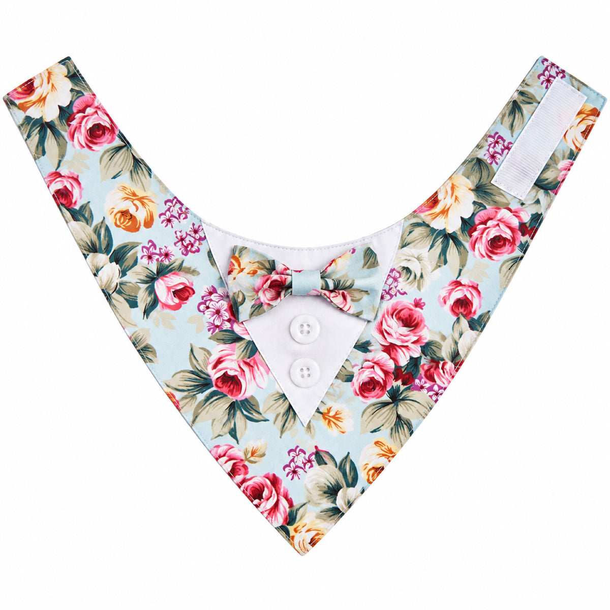 GAVPEPY Polyester Floral Formal Pet Bib, Sizes XS, S, M, L, XL, Red, Pink, Blue, for photos, celebrations, walks and everyday pet outfits; a neckwear accessory for everyday outfits, portraits and special occasions image 9 - DPbib32-Blue-XS.jpg