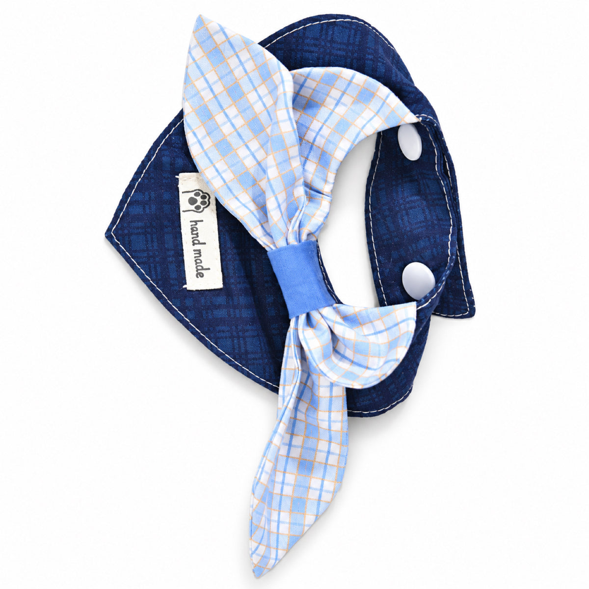 GAVPEPY Polyester Adjustable Printed Pet Bib, Sizes S, M, L, XL, XXL, 5 color or pattern options, for photos, celebrations, walks and everyday pet outfits; a neckwear accessory for everyday outfits, portraits and special occasions image 11 - DPbib36-Blue-L.jpg