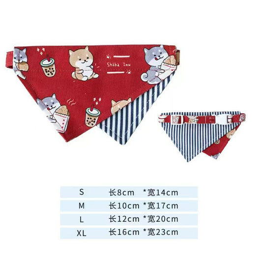 GAVPEPY Polyester Reversible Print Pet Bandana, Sizes XL, L, M, S, Blue, Red, for photos, celebrations, walks and everyday pet outfits; a neckwear accessory for everyday outfits, portraits and special occasions image 2 - DPbib4-Red-XL.jpg
