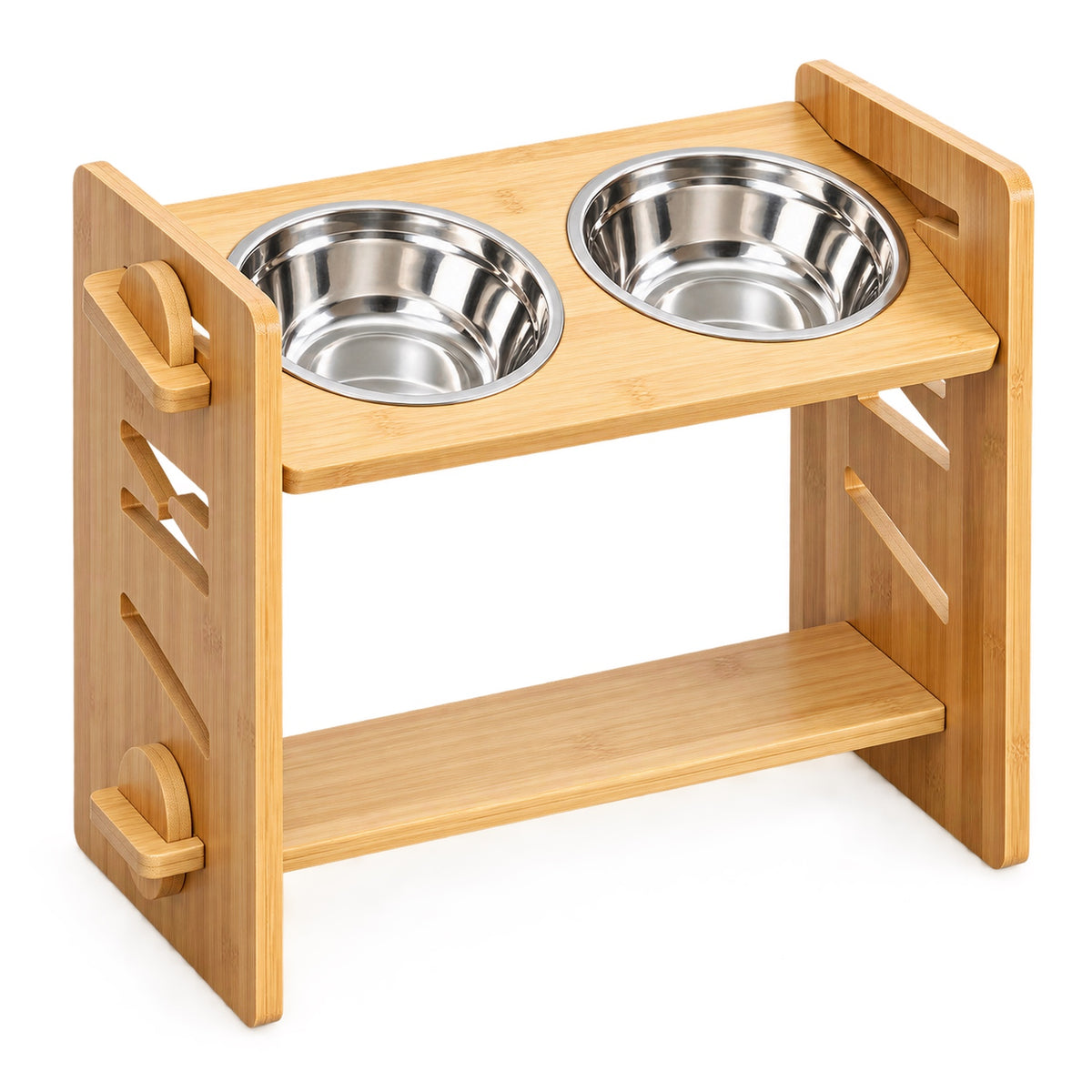 Foldable Bamboo Elevated Double Pet Bowl Stand, 2 Sizes, By GAVPEPY image 9 - DPbowl4-LARGE.jpg