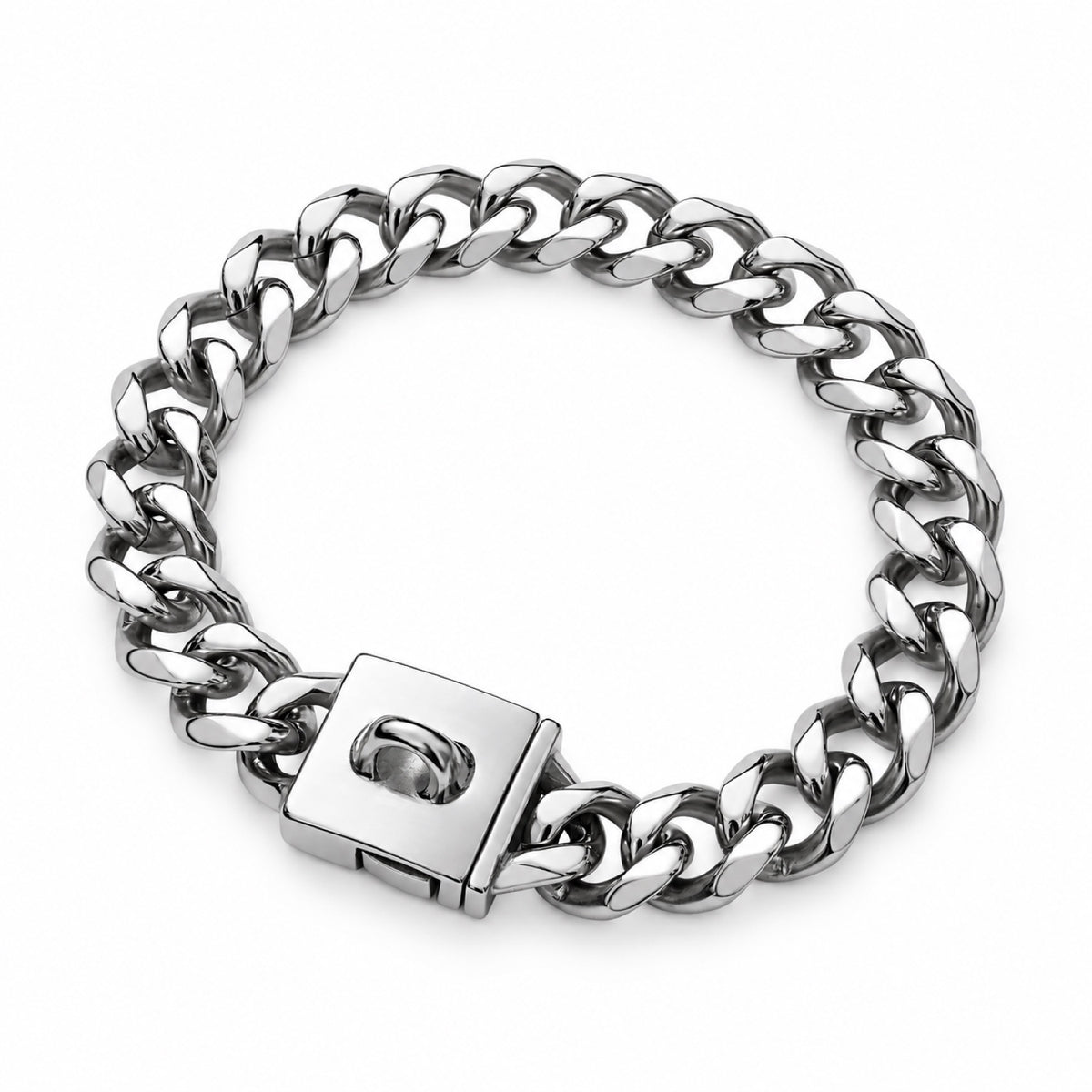 GAVPEPY Stainless Steel Link Dog Collar, 6 size options, Gold, Steel, for daily dog walks and outdoor wear; adjustable neckwear with the selected finish and fit shown in the product photos; review the selected variant photo for details image 8 - DPcollar28-Steel-16-41CM-CollarOnly.jpg