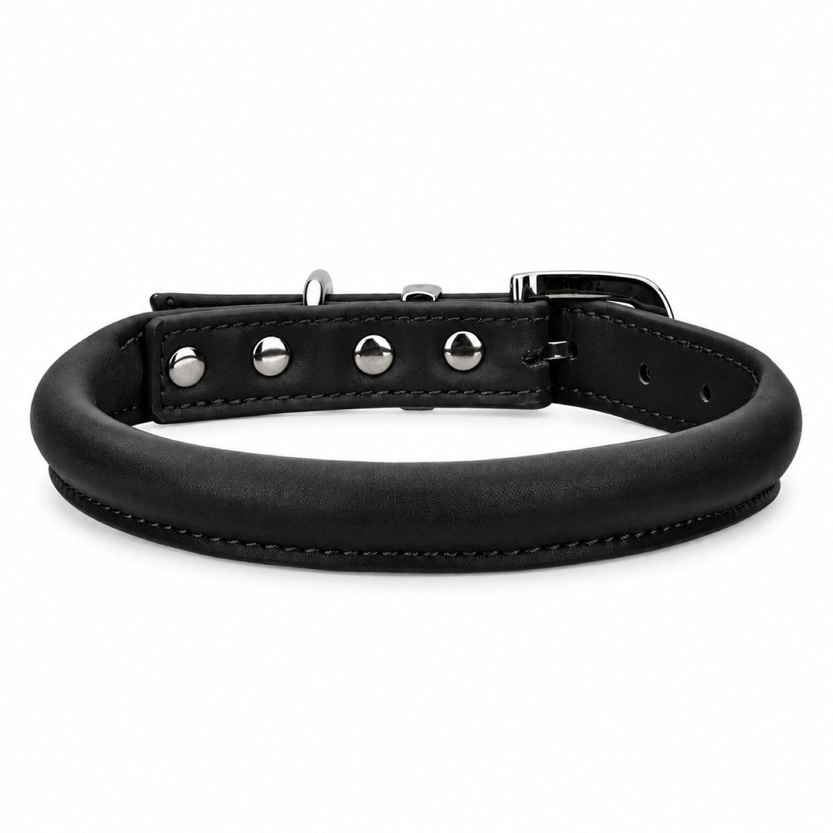 GAVPEPY Leather-style material Padded Dog Collar, Sizes S, M, L, XL, Brown, White, Black, for neighborhood walks, park visits and daily dog wear; an adjustable neckwear option for supervised walks and everyday outings image 9 - DPcollar31-Black-S-CollarOnly.jpg