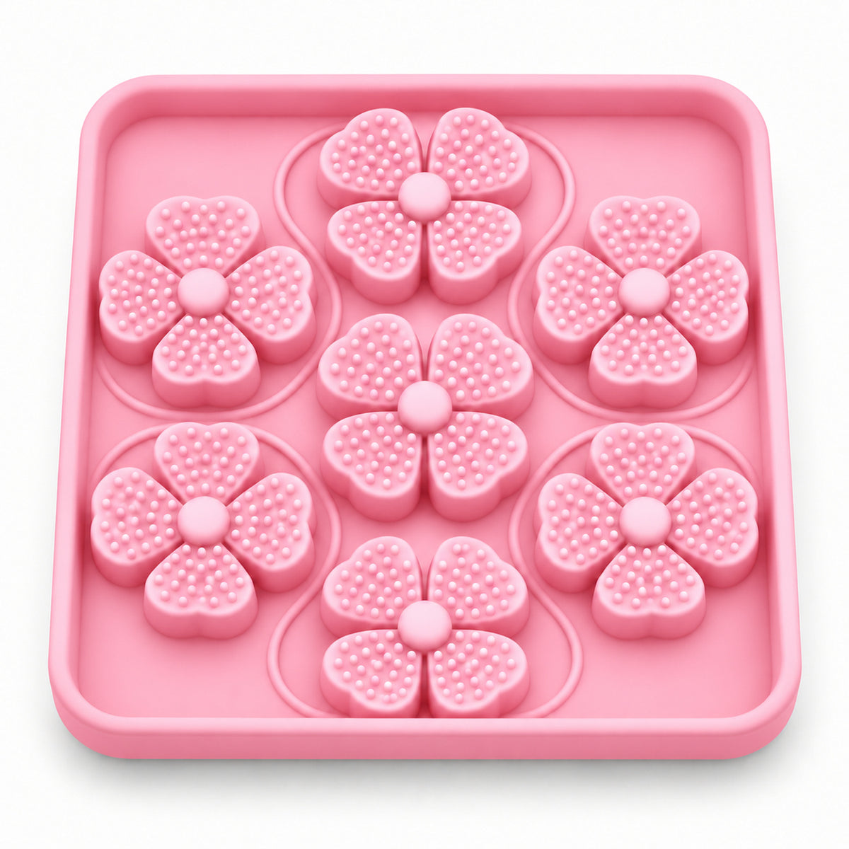 Four-Leaf Clover Silicone Pet Lick Mat, 2 Shapes, By GAVPEPY image 13 - DPlickmat13-Pink-V2.jpg