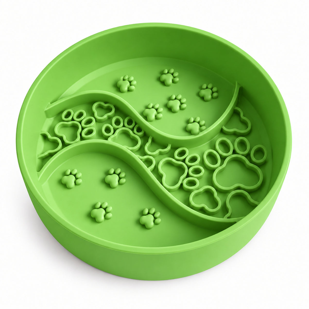 Paw Print Silicone Pet Lick Bowl, 5 Colors, By GAVPEPY image 5 - DPlickmat17-GrassGreen-18X18X4-5CM.jpg