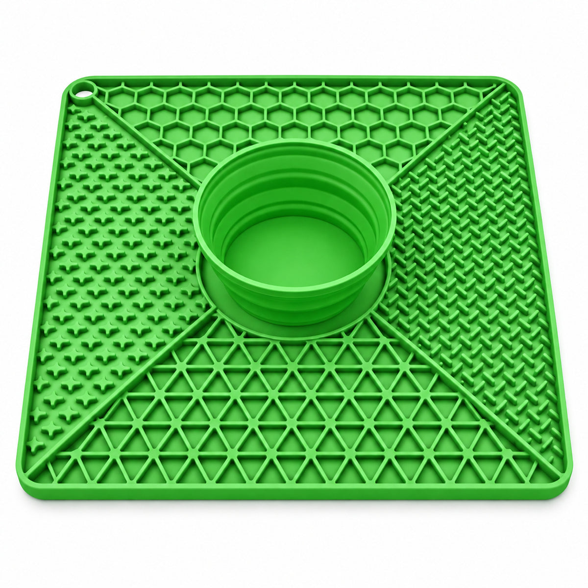 Large 32 cm Silicone Pet Lick Mat with Folding Bowl, 2 Colors, By GAVPEPY image 2 - DPlickmat20-Green-32X32X1-5CM.jpg