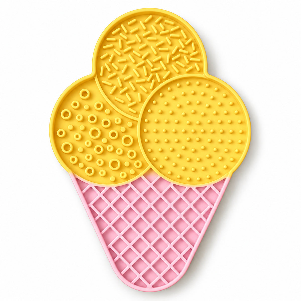 Ice Cream-Shaped Silicone Pet Lick Mat, 2 Colors, By GAVPEPY image 2 - DPlickmat26-Yellow.jpg