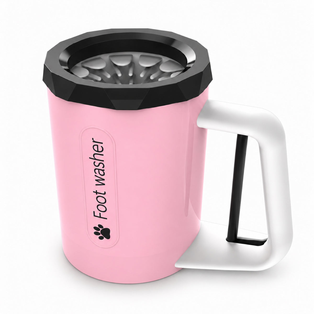 GAVPEPY Plastic Handled Paw Washer Cup, Sizes , White, Green, Pink, for cleaning paws after outdoor walks; reusable cup with the selected color and size shown in the product photos; review the selected variant photo for details image 10 - DPpawwasher22-Pink.jpg