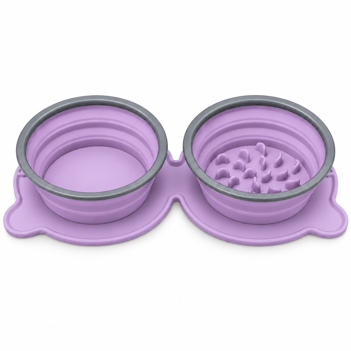 Twin Collapsible Silicone Pet Travel Bowls, 7 Colors, By GAVPEPY image 6 - DPtravelfeeder1-Purple.jpg