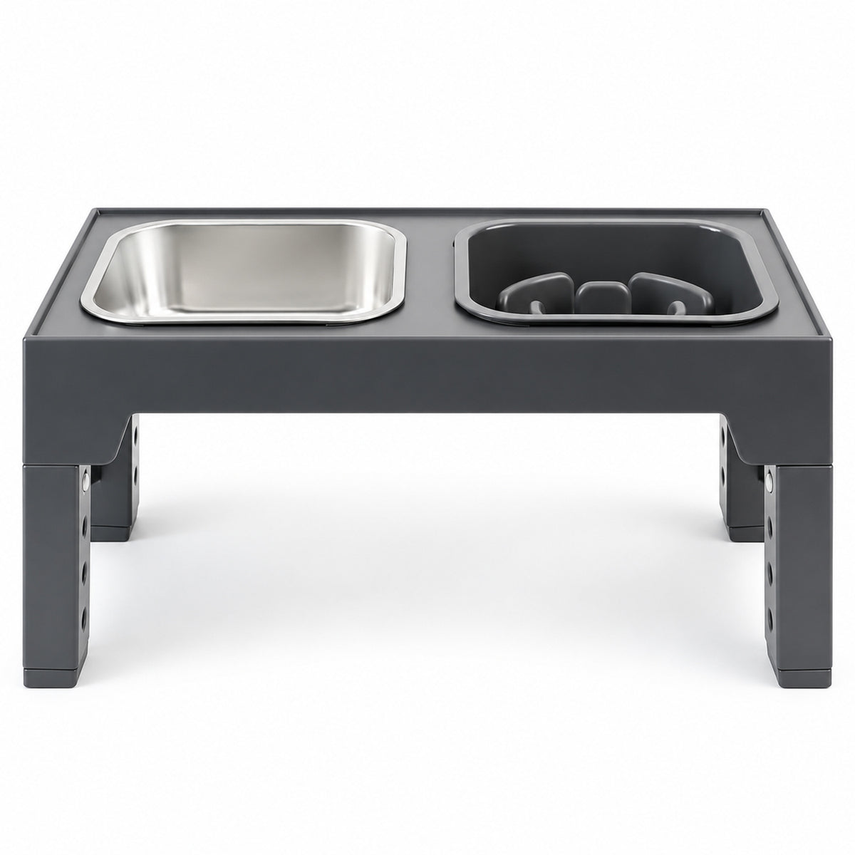 Adjustable Foldable Pet Bowl Stand, 2 Colors & 3 Bowl Sets, By GAVPEPY image 6 - DPtravelfeeder20-Gray.jpg