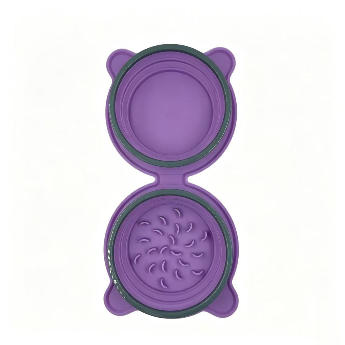 Collapsible Slow-Feeder Pet Travel Bowl, 3 Colors, By GAVPEPY image 3 - DPtravelfeeder24-Purple.jpg