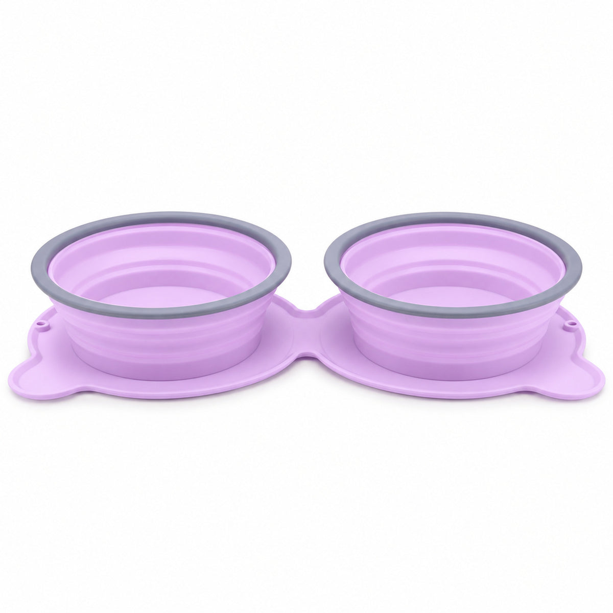 Twin Collapsible Silicone Pet Travel Bowls, 7 Colors, By GAVPEPY image 6 - DPtravelfeeder32-Purple.jpg