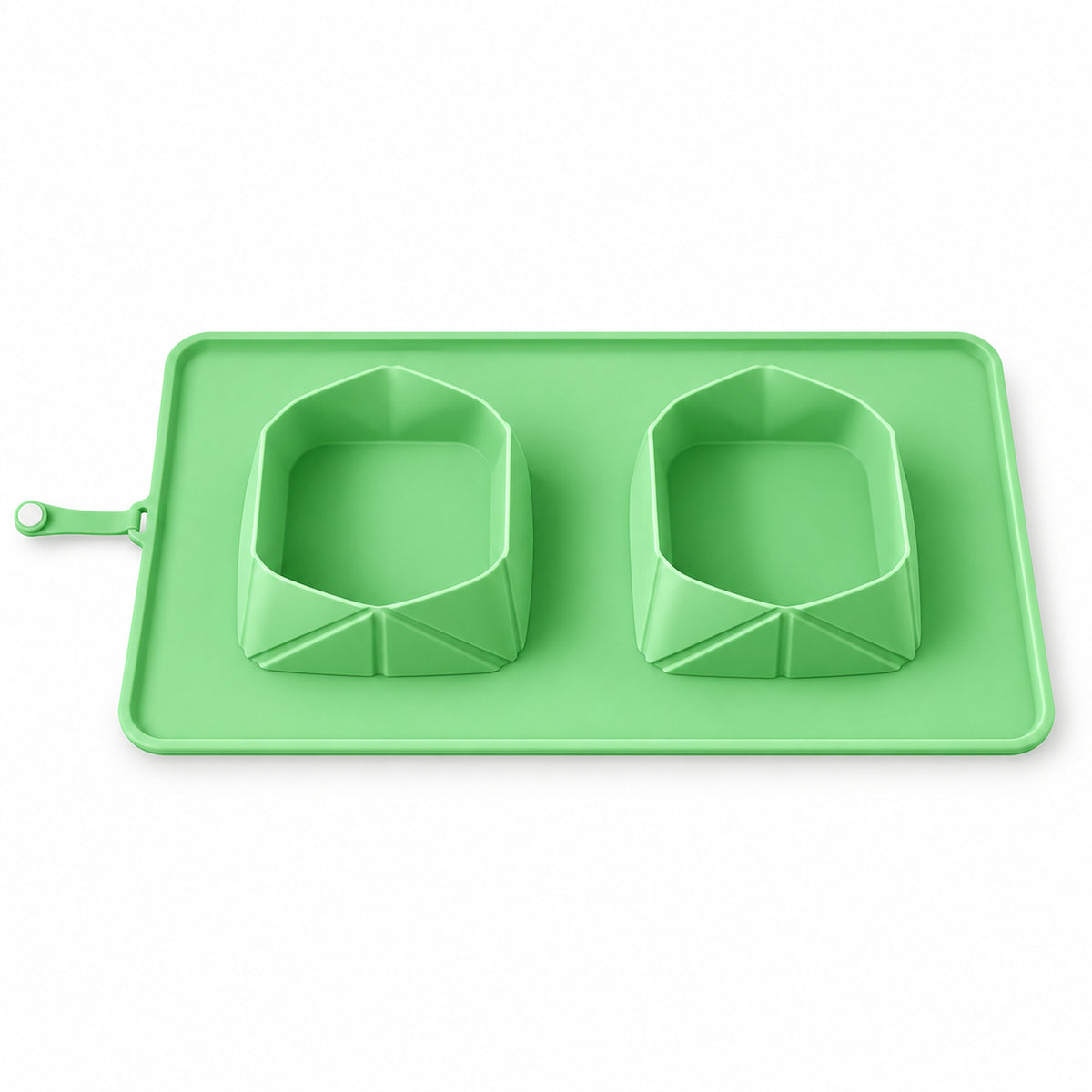 Foldable Silicone Double-Bowl Feeding Mat, 3 Colors & 2 Sizes, By GAVPEPY image 7 - DPtravelfeeder8-Green-MEDIUM.jpg