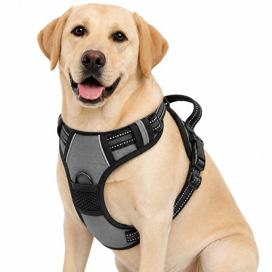GAVPEPY No-Pull Reflective Dog Harness With Control Handle image 2 - gray.png