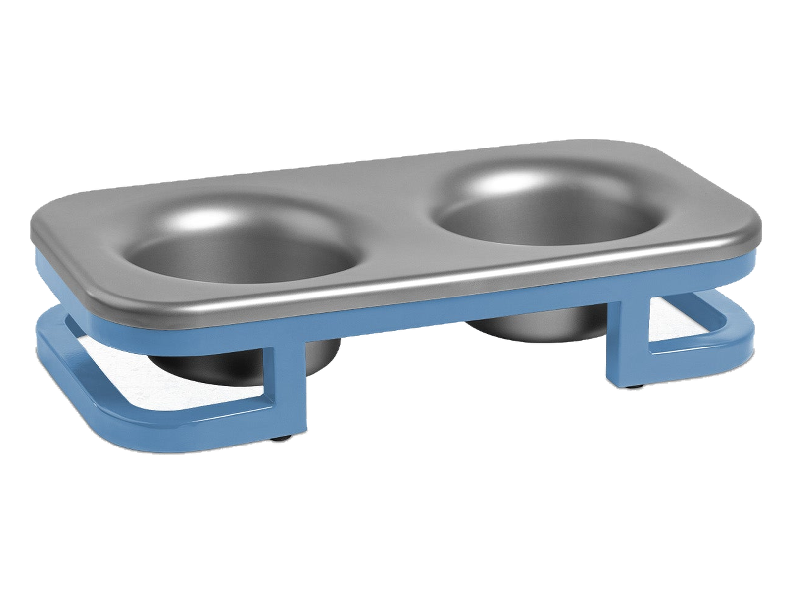 Elevated stainless steel dog feeding bowls