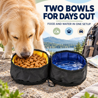 Foldable Nylon Double Pet Travel Bowl, By GAVPEPY image 2 - 01-Overview.jpg