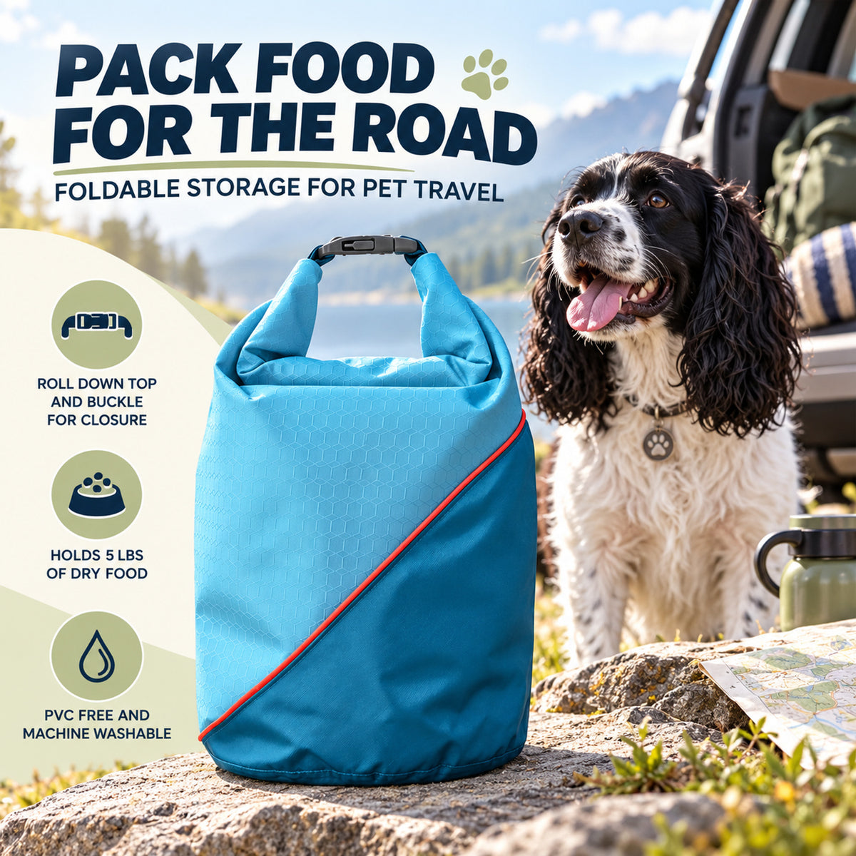 Foldable Water-Resistant Pet Food Travel Bag, By GAVPEPY image 2 - 01-Overview.jpg