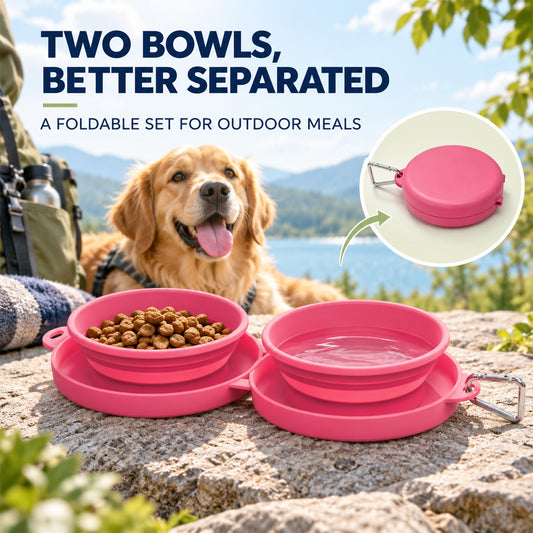 Foldable TPE Double Pet Travel Bowl, 2 Colors, By GAVPEPY image 2 - 01-Overview.jpg