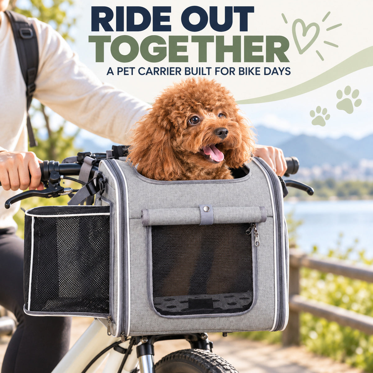Foldable Front Bicycle Pet Carrier, 37 x 26 x 33 cm, By GAVPEPY image 2 - 01-Overview.jpg