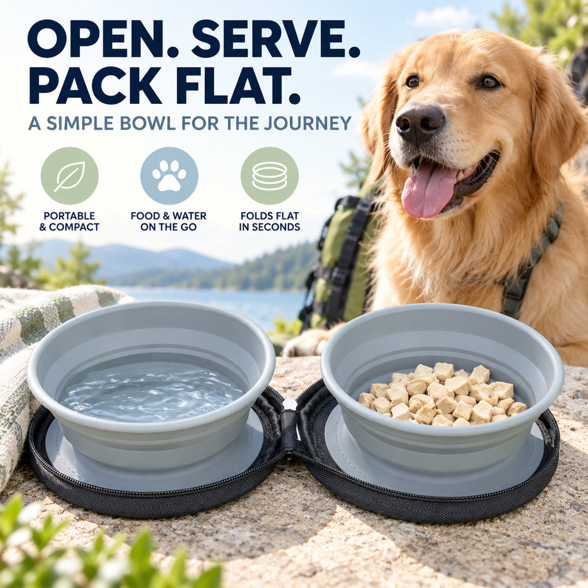 Collapsible Canvas Pet Travel Bowl, 17.5 x 17 x 4.9 cm, By GAVPEPY image 2 - 01-Overview.jpg