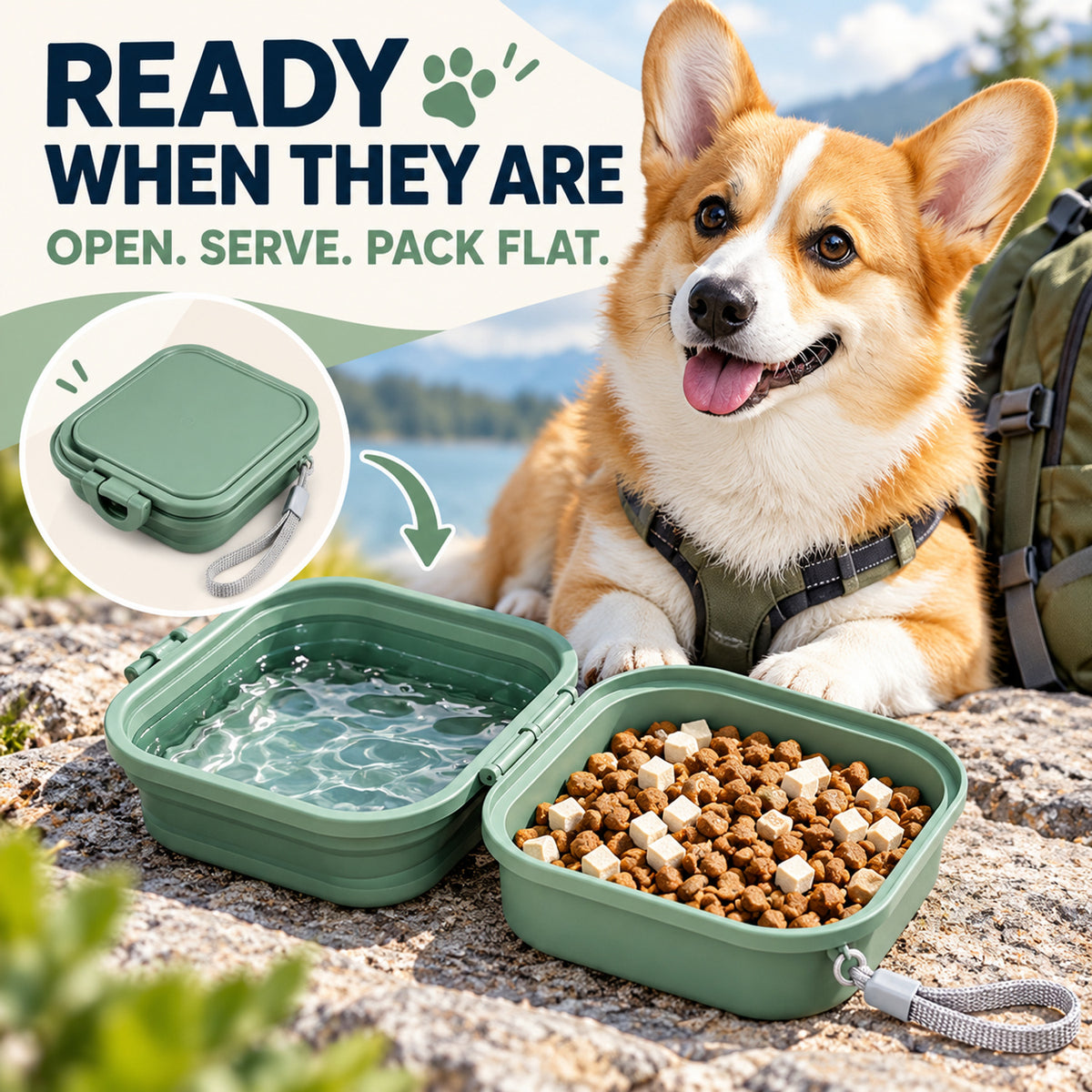400 ml Collapsible Pet Travel Bowl, 3 Colors, By GAVPEPY image 2 - 01-Overview.jpg