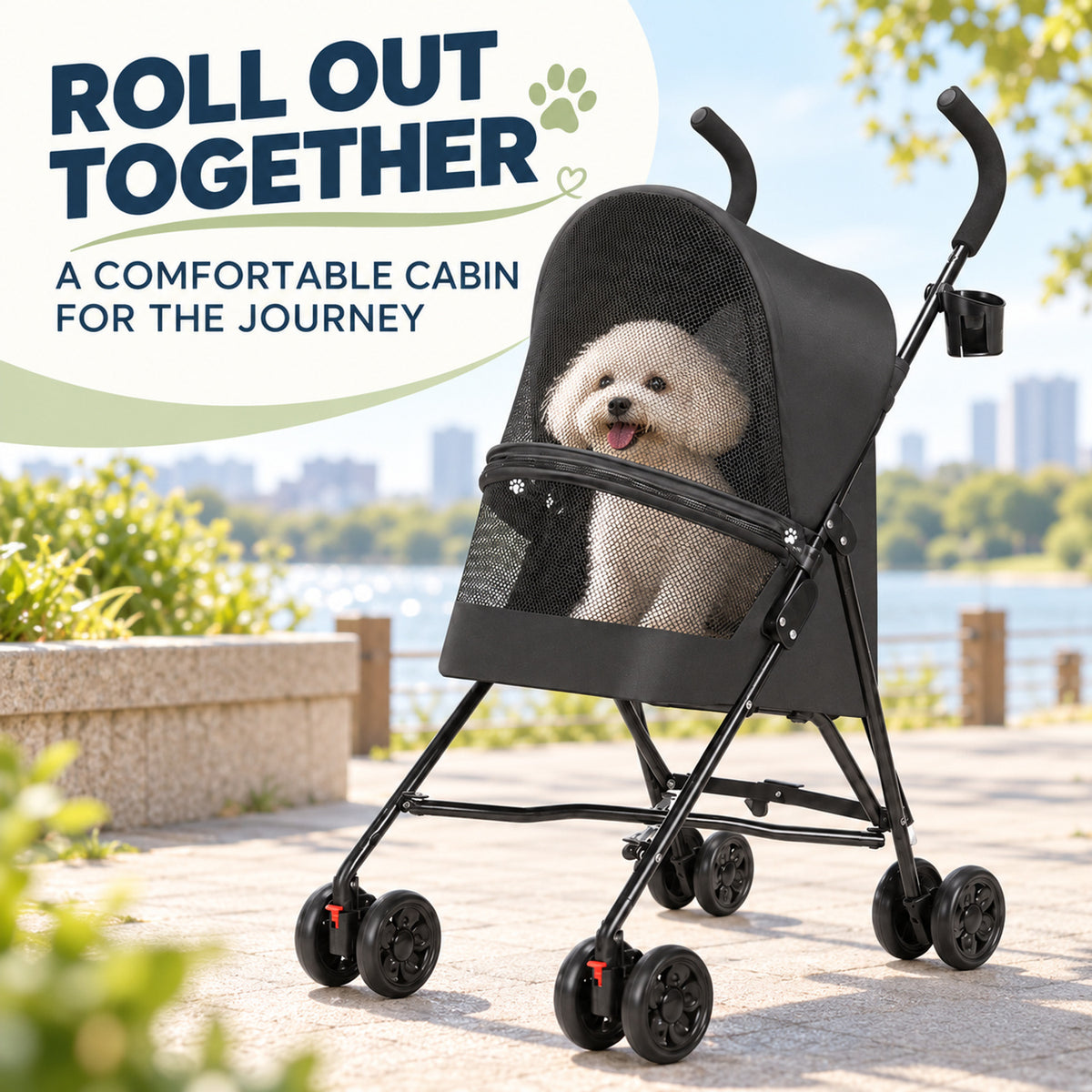 Foldable Pet Stroller, 4 Colors, By GAVPEPY image 2 - 01-Overview.jpg