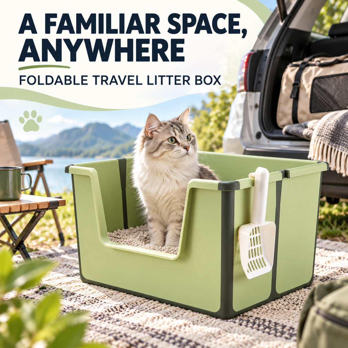 Collapsible PP Travel Litter Box, 2 Colors, By GAVPEPY image 2 - 01-Overview.jpg